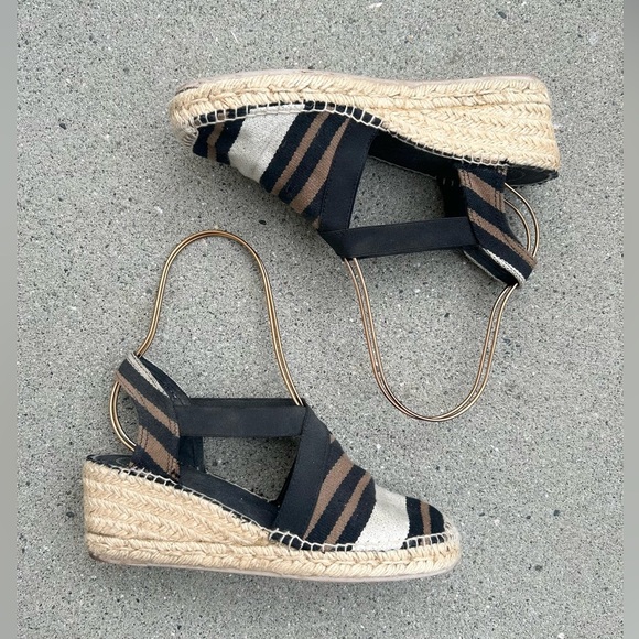 Toni Pons - Striped Espadrille Wedge Sandals - Picture 1 of 9